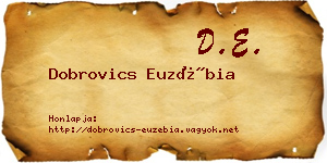 Dobrovics Euzébia névjegykártya